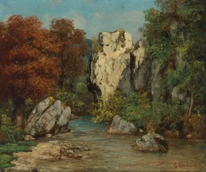 Landscape with Stream and Rock